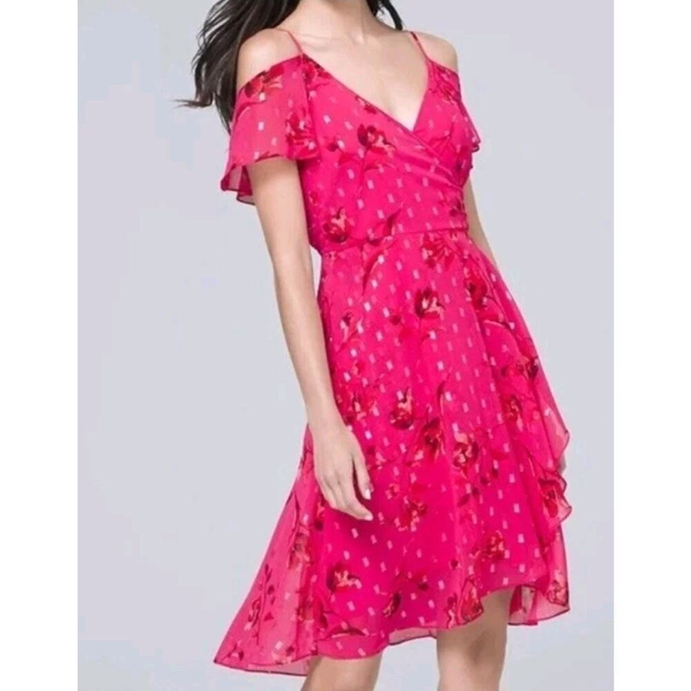 White House Black Market Dress Floral Pink 12 New Without Tags